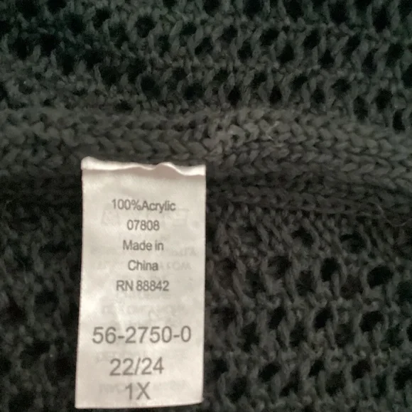 ELLOS 22/24 WOMAN PLUS BLACK CROCHET COVER UP SWEATER VERSATILE - Picture 11 of 12